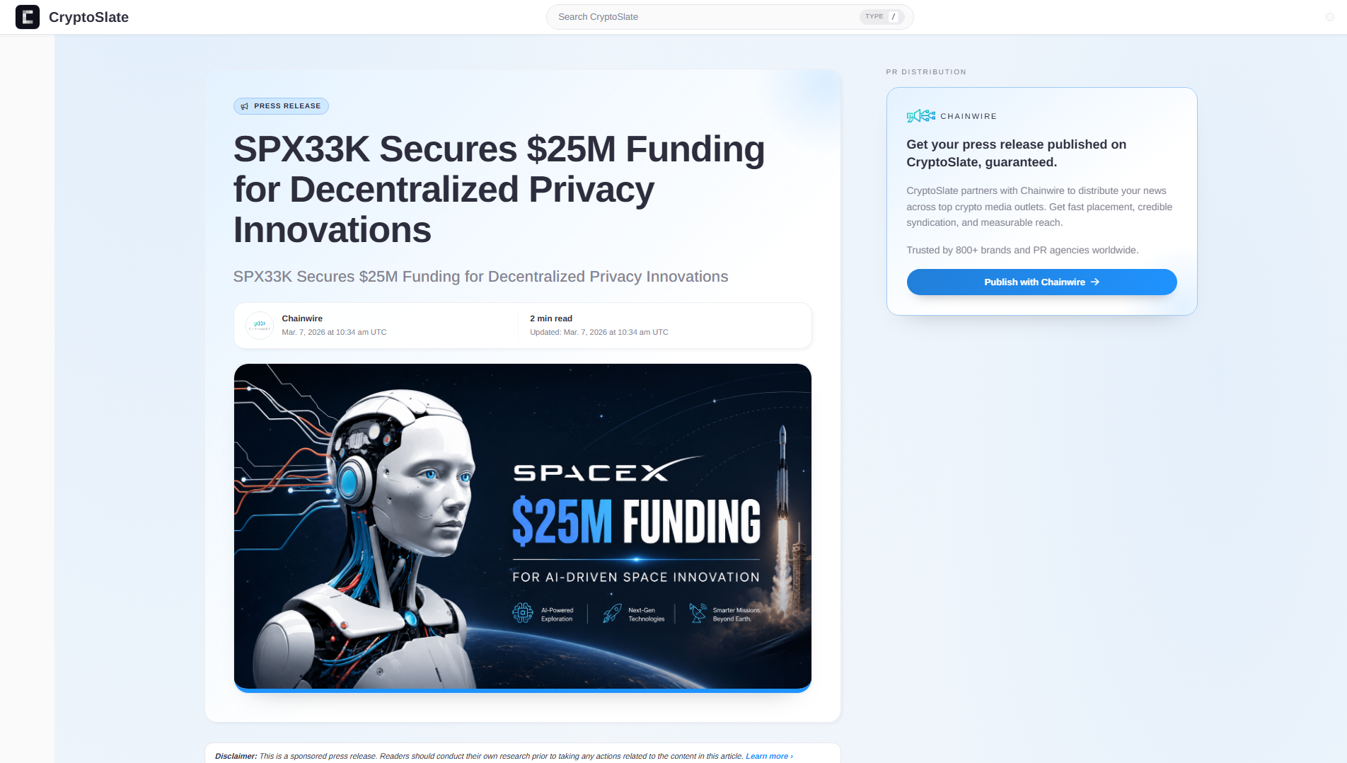 Screenshot of spx33k-cryptoslate.com