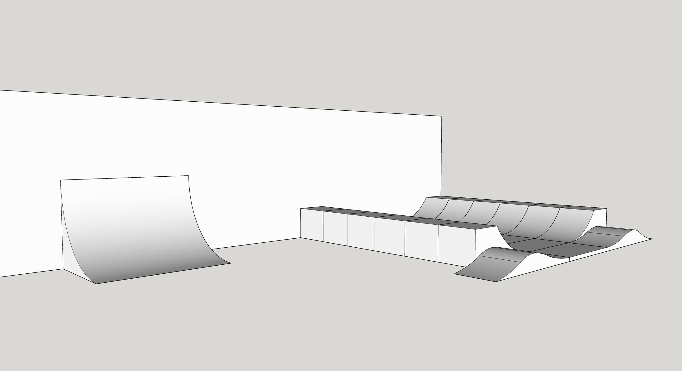 Miniramp photograph 13 — Downside Mini Ramp Illustration 3 ft space v1 04