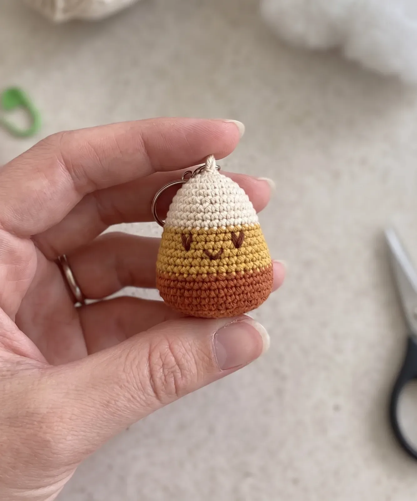 Cute Candy Corn Bag Charm close-up preview