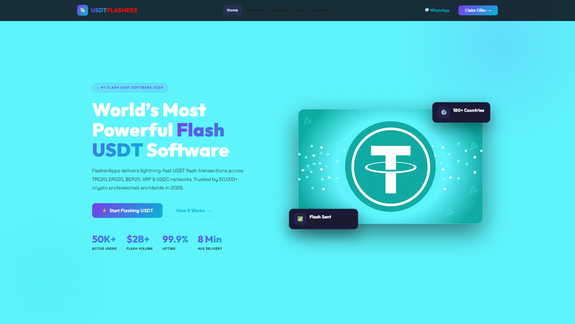 Screenshot of usdtflashers.com