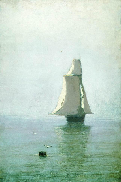 Море с парусным кораблем 1876 1890