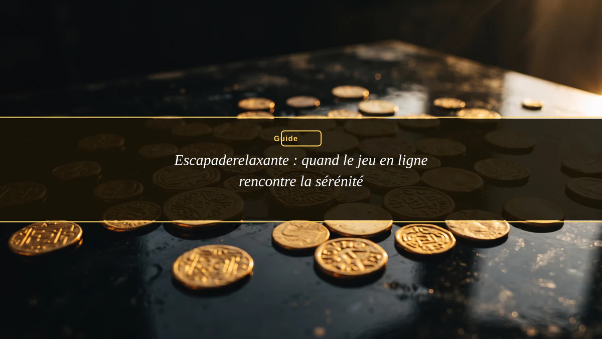 Escapaderelaxante : quand le jeu en ligne rencontre la sérénité