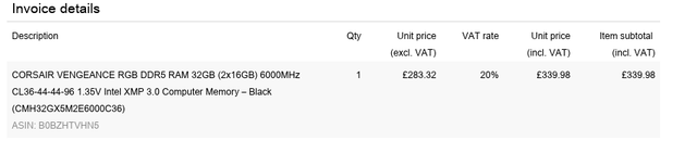 32GB RGB Invoice