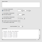 Export settings