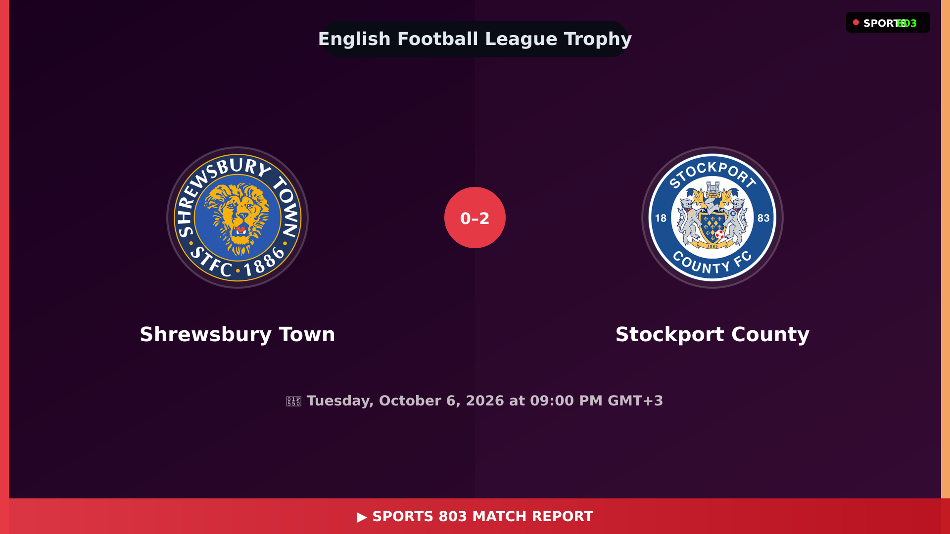 Shrewsbury Town vs Stockport County – Highlights & Replay | Sports 803