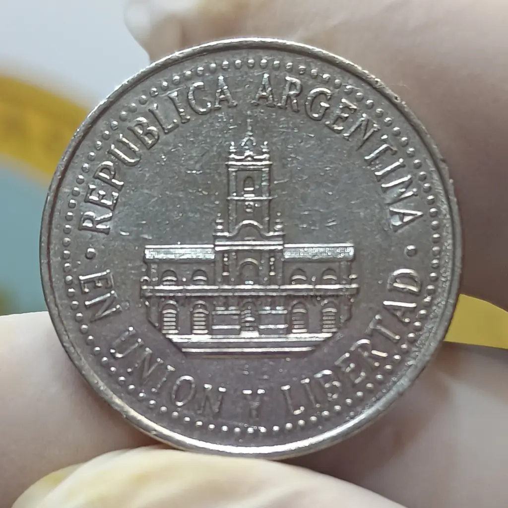 Moeda da Argentina 25 Centavos 1996 – MBC | KM#110A - Foto 4