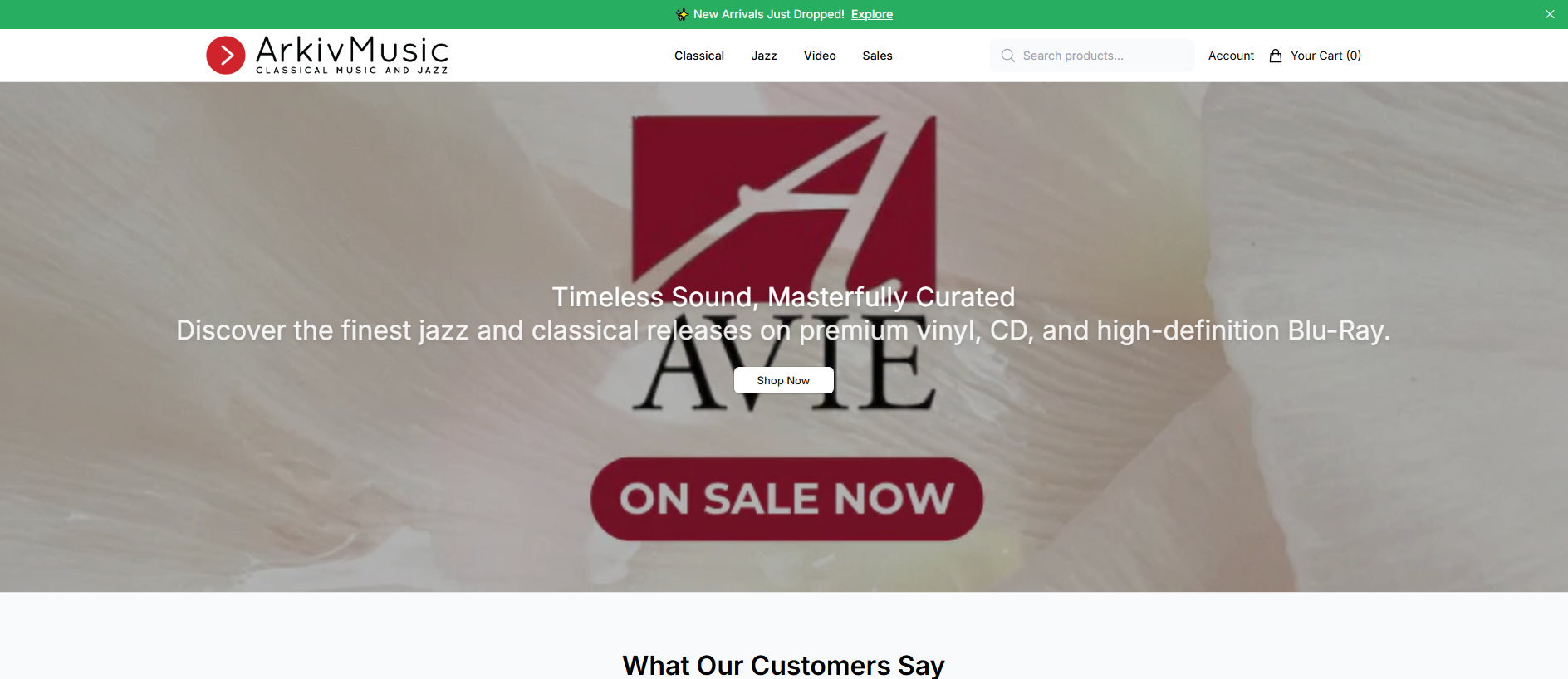 Stored capture of arkivmusic.shop
