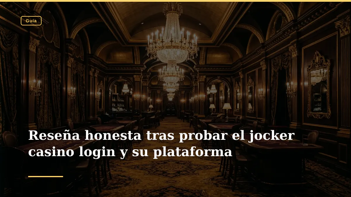 Reseña honesta tras probar el jocker casino login y su plataforma
