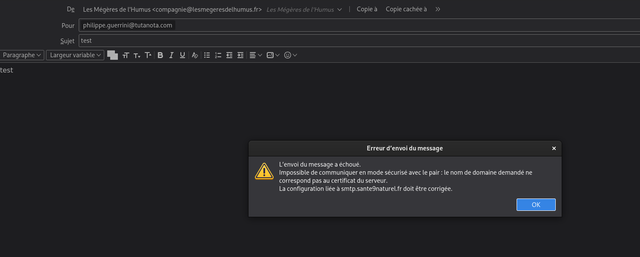 erreur SMTP