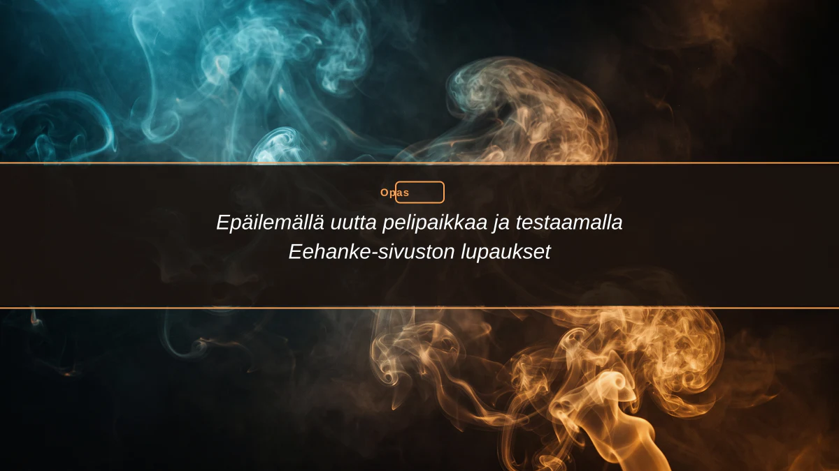 Epäilemällä uutta pelipaikkaa ja testaamalla Eehanke-sivuston lupaukset