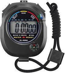 Digital stop clock 0.01s accuracy LCD lap reset timing school physics lab India