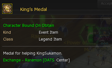 Item King's Medal