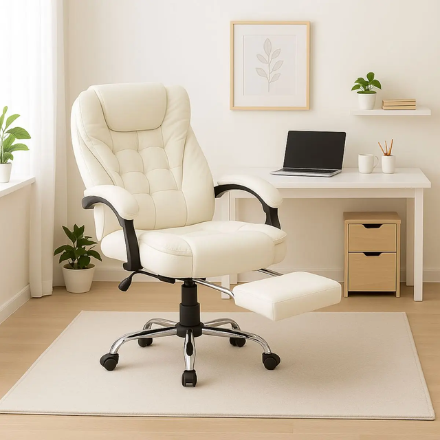 Cadeira De Escritório Itália Presidente Ergonômica, Branca, Luvinco