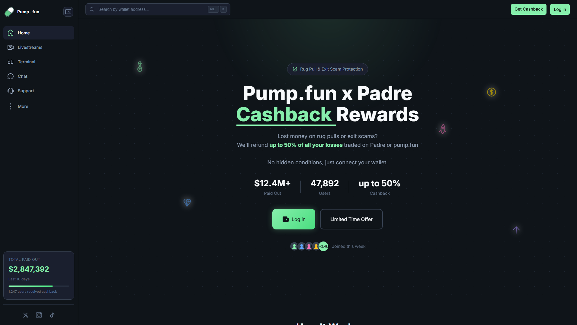 Stored capture of cashbackpump.com