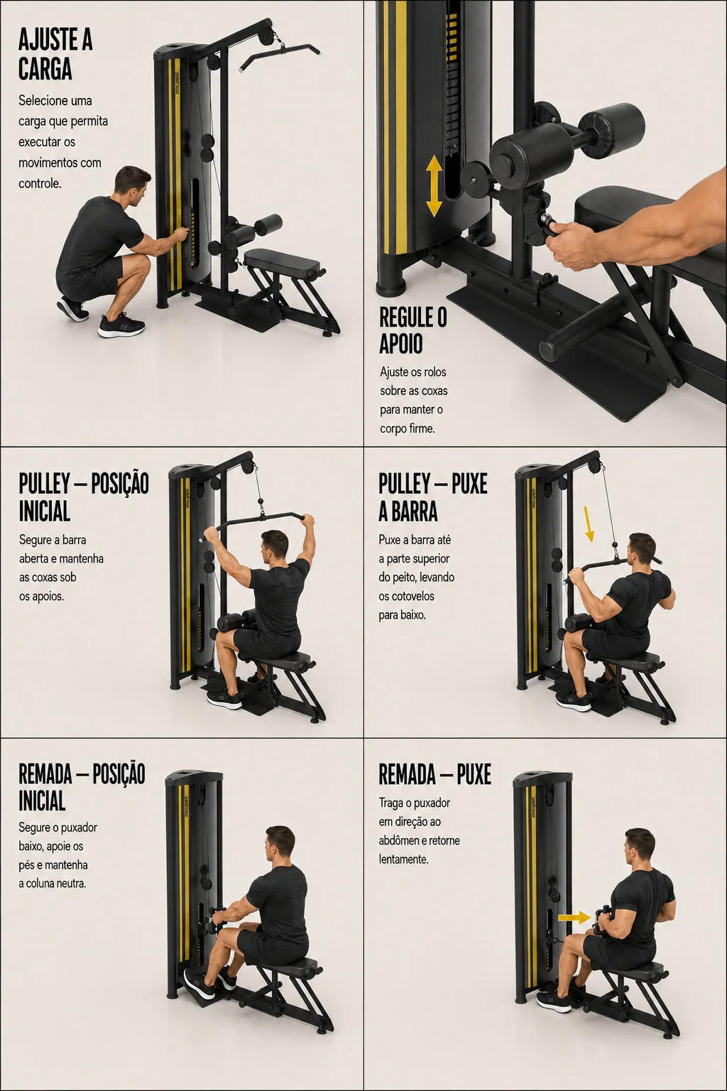 Instruções de uso - Pulley c/ Remada (a partir de 80 KG)