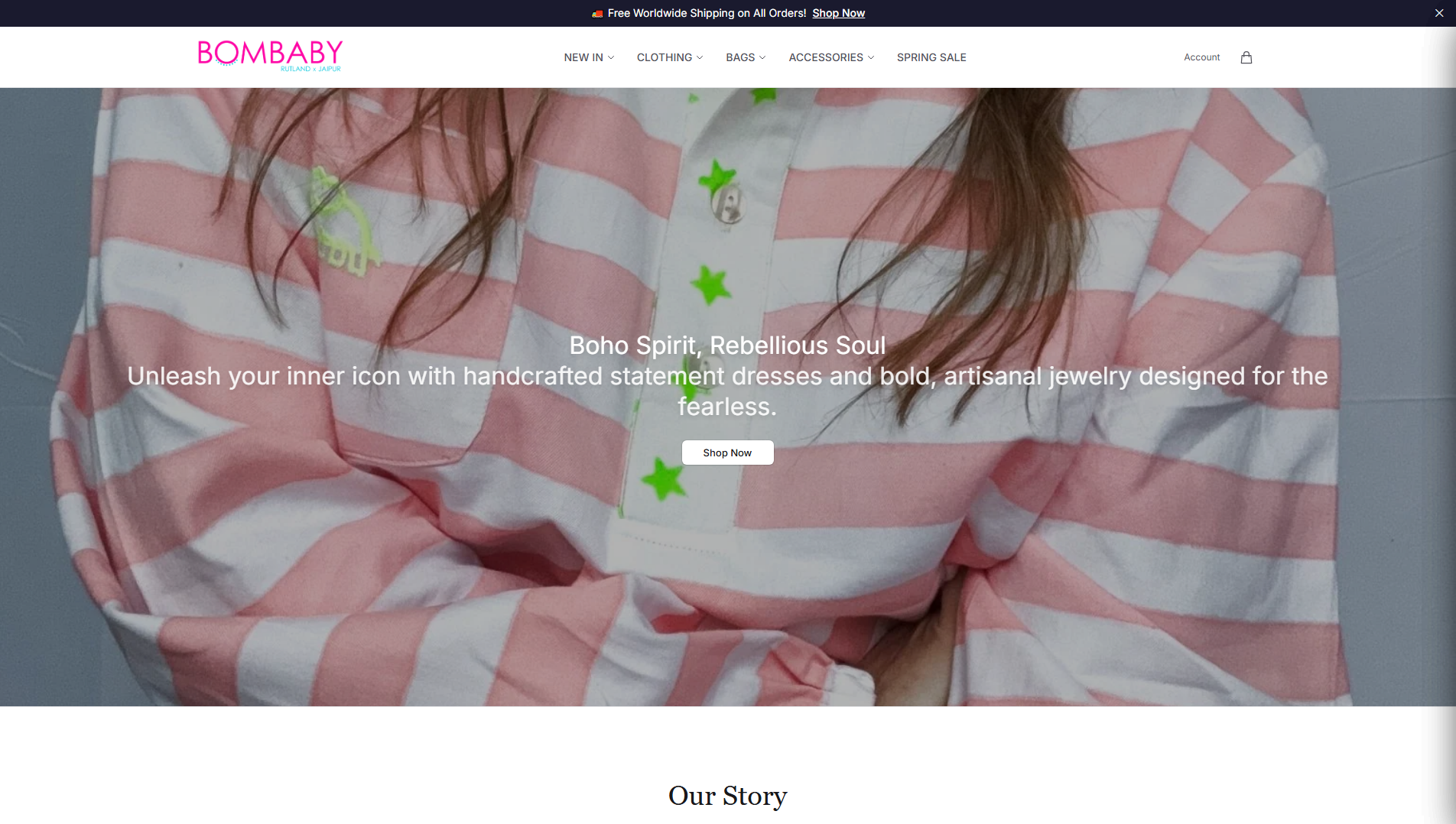 Stored capture of bombabyfashion.shop