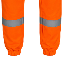 Double reflective lower leg band detail