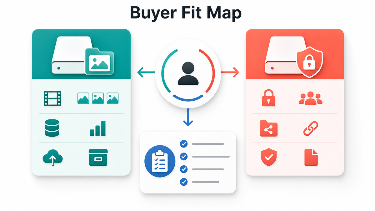 Buyer fit map for pCloud vs Sync affiliate program content