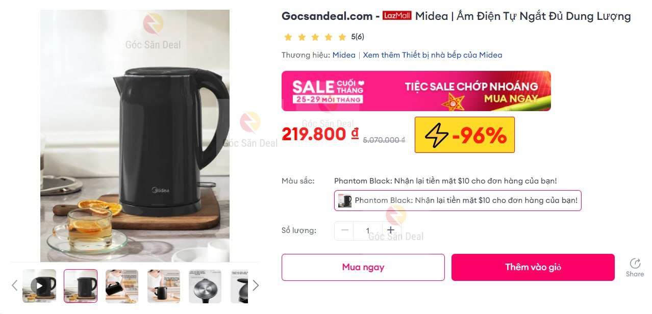 Midea | Ấm Điện Tự Ngắt Đủ Dung Lượng