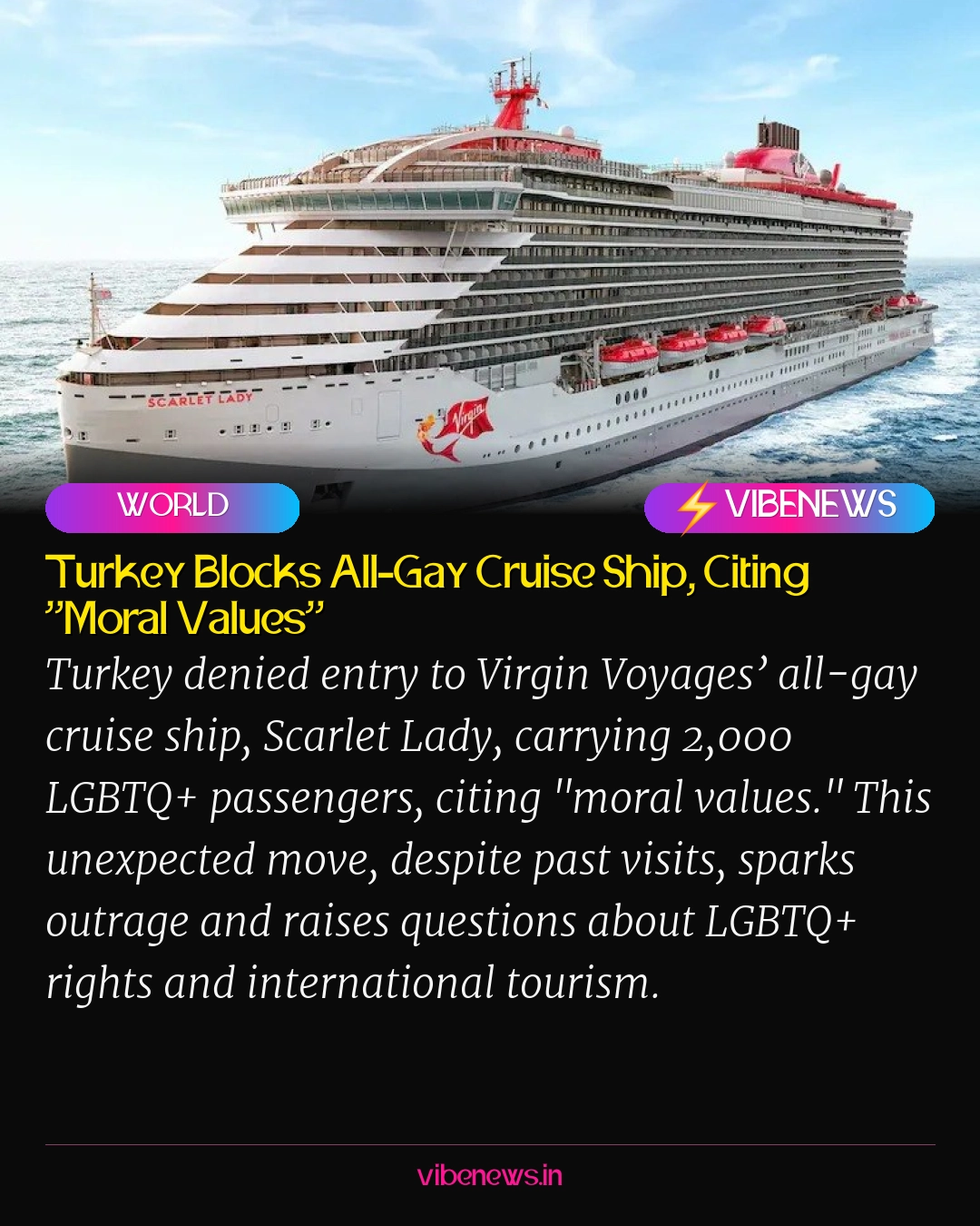 Turkey Blocks All-Gay Cruise Ship, Citing "Moral Values"