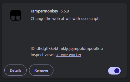 Chrome extension details