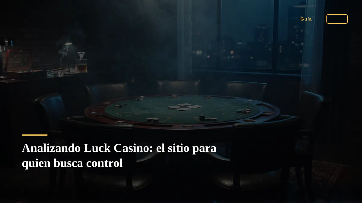Analizando Luck Casino: el sitio para quien busca control
