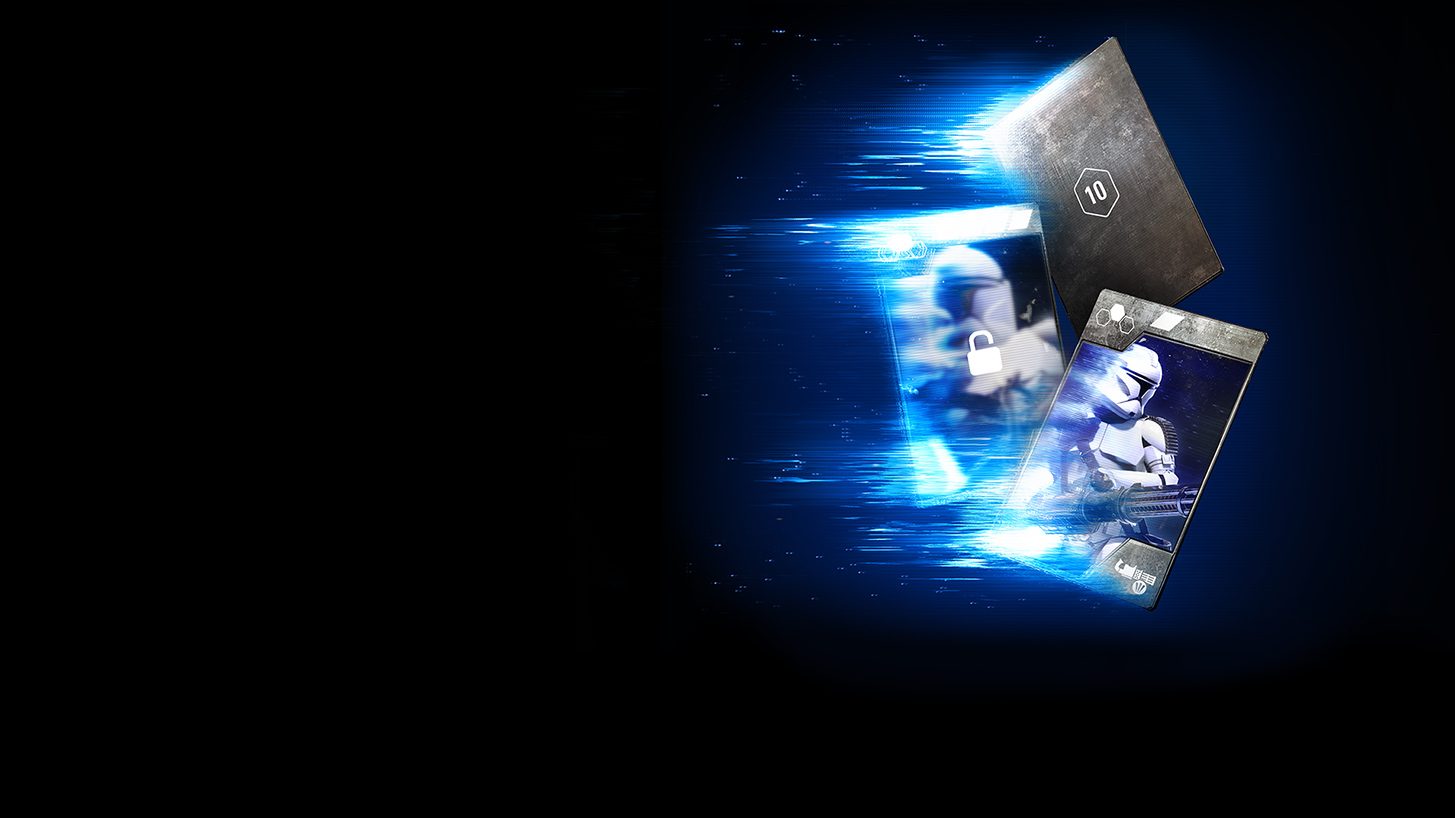 An official Star Wars Battlefront II progression illustration showing a group of Star Cards