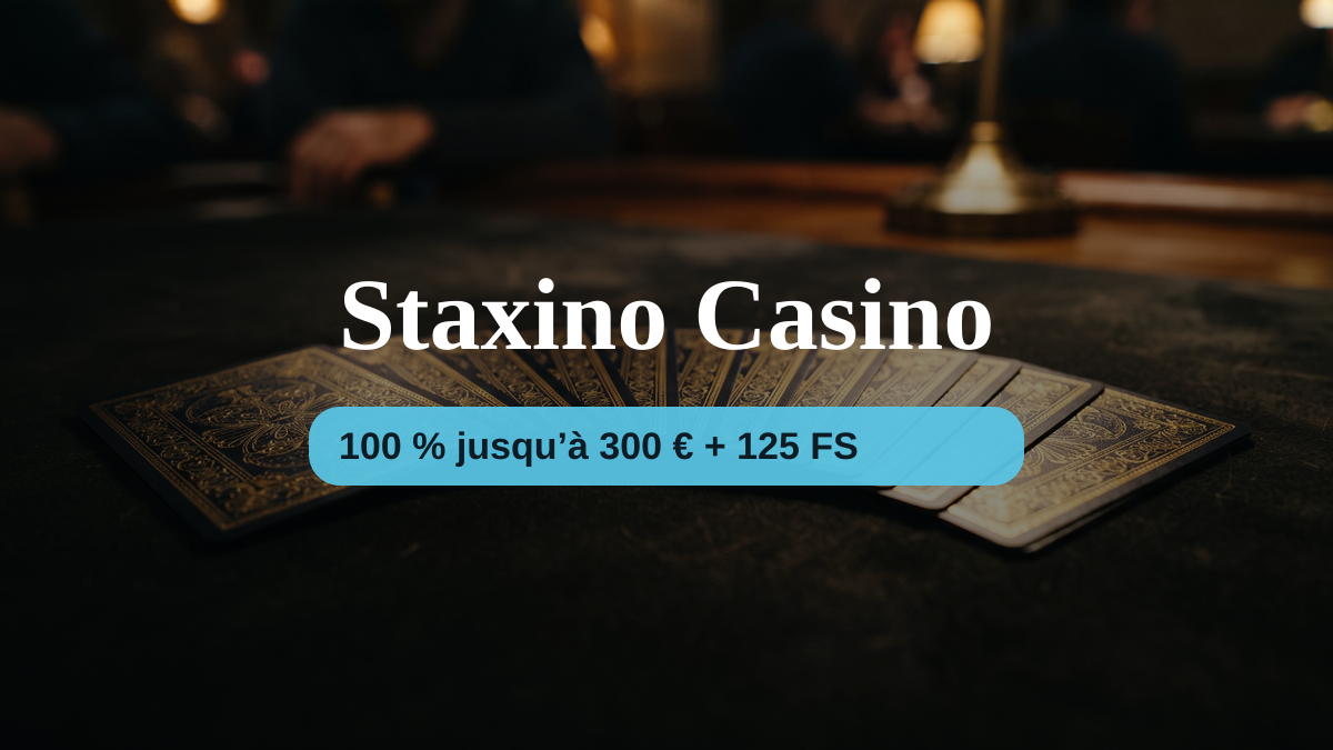 Staxino Casino — bonus de bienvenue 100 % jusqu’à 300 € + 125 FS, paiements: MiFinity