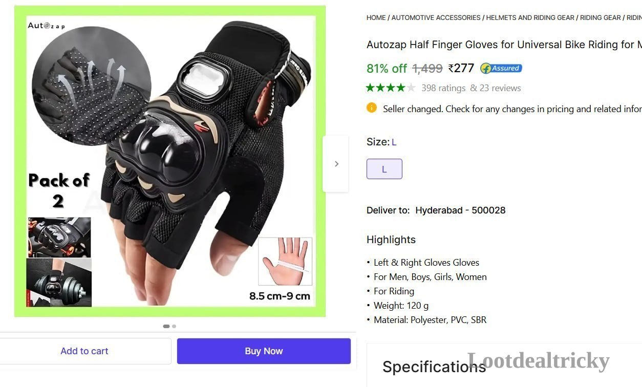   autozap Half Finger – Just ₹277 | Loot Lo