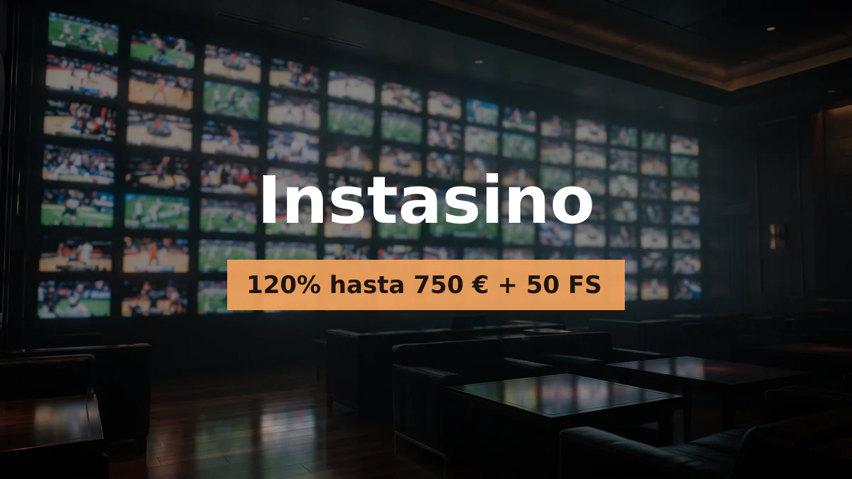 Instasino casino — bono de bienvenida 120% hasta 750 € + 50 FS, pagos: Visa, Mastercard, Skrill, Neteller, Bizum