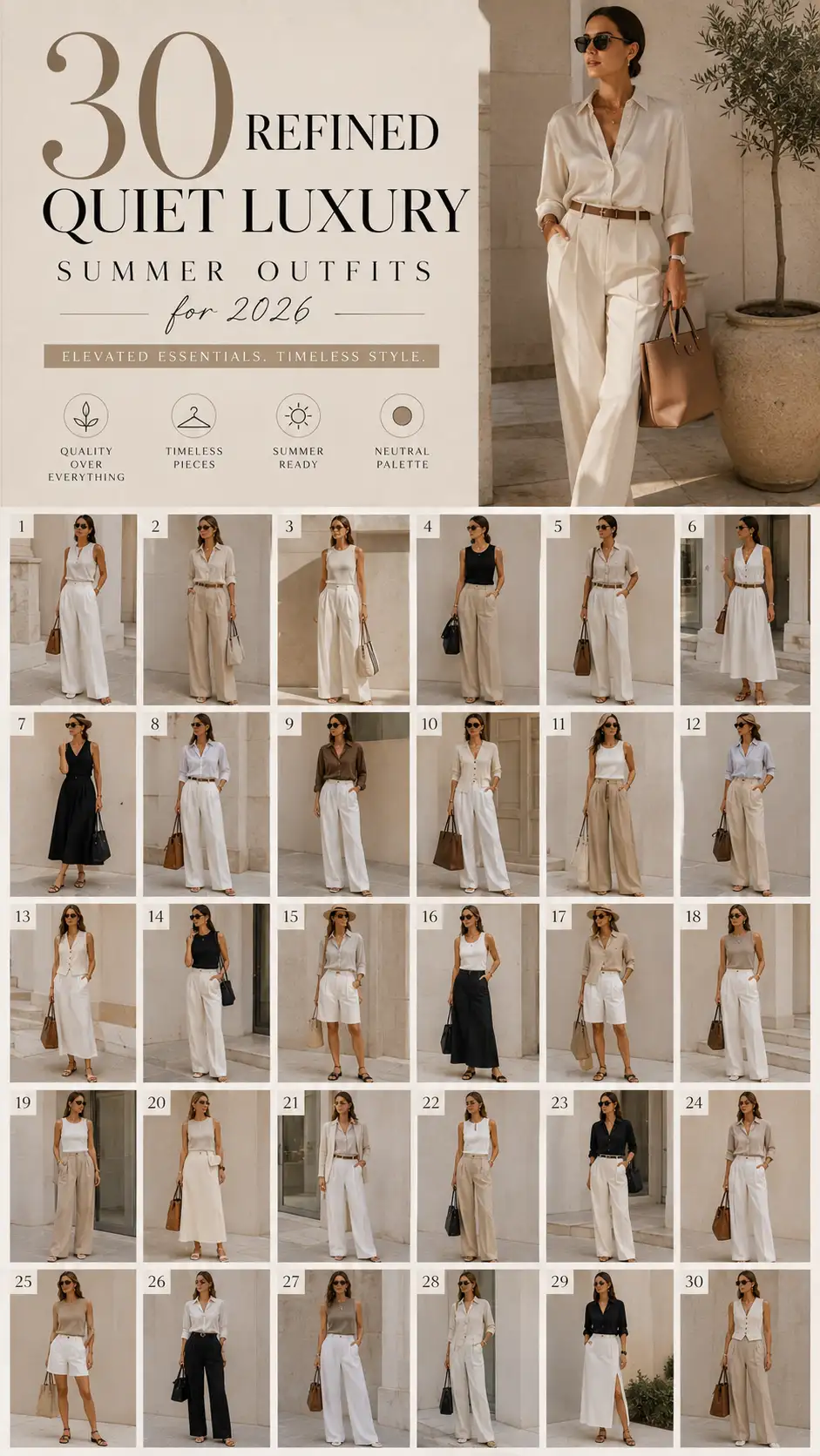 30 Refined Quiet Luxury Summer Outfits for 2026
