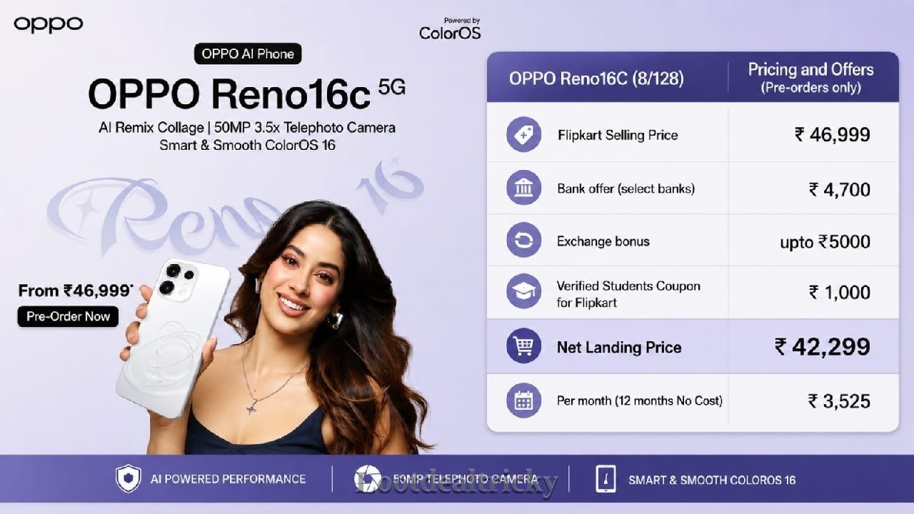 Oppo Reno16 Series – Amazing Price Drop @ ₹46999 Oppo Reno16 Series – Amazing Price Drop @ ₹46999
