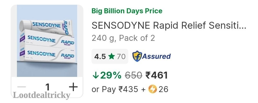Grab Sensodyne Rapid Offer Image