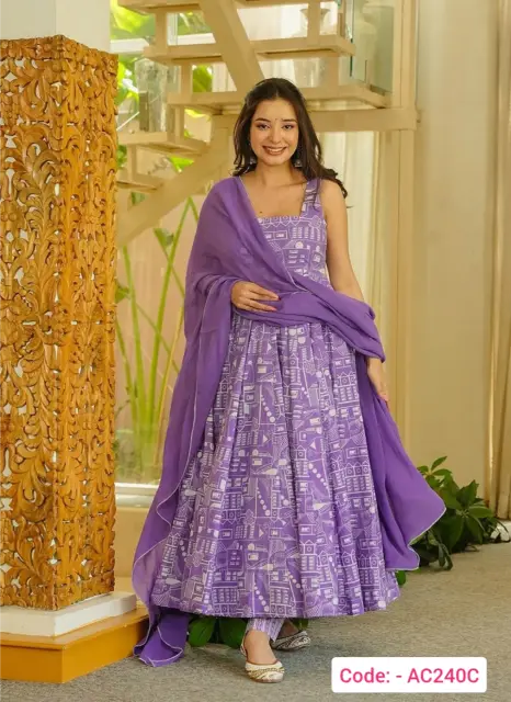 Purple color printed suit