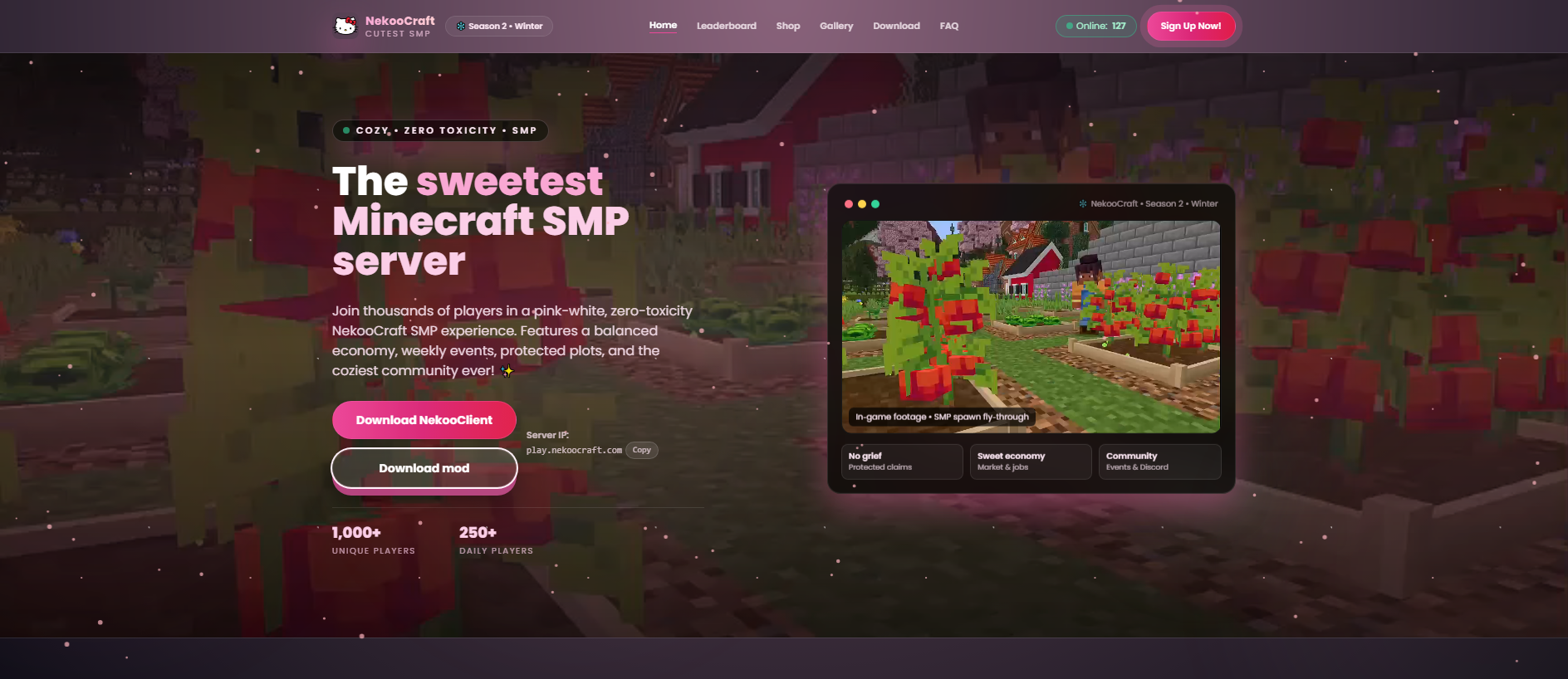 Forensic screenshot of nekoocraft.com showing the phishing page layout