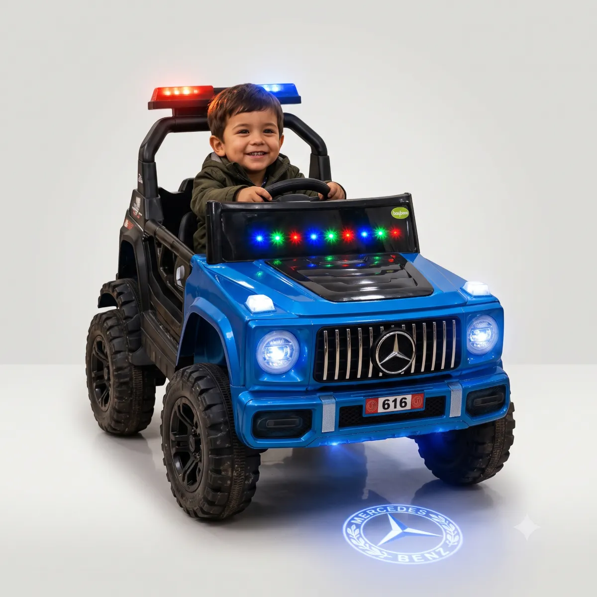 616 Model 4X4 Battery Operated Ride-On Jeep with LED Lights & Swing Mode - ToyMall Manjeri