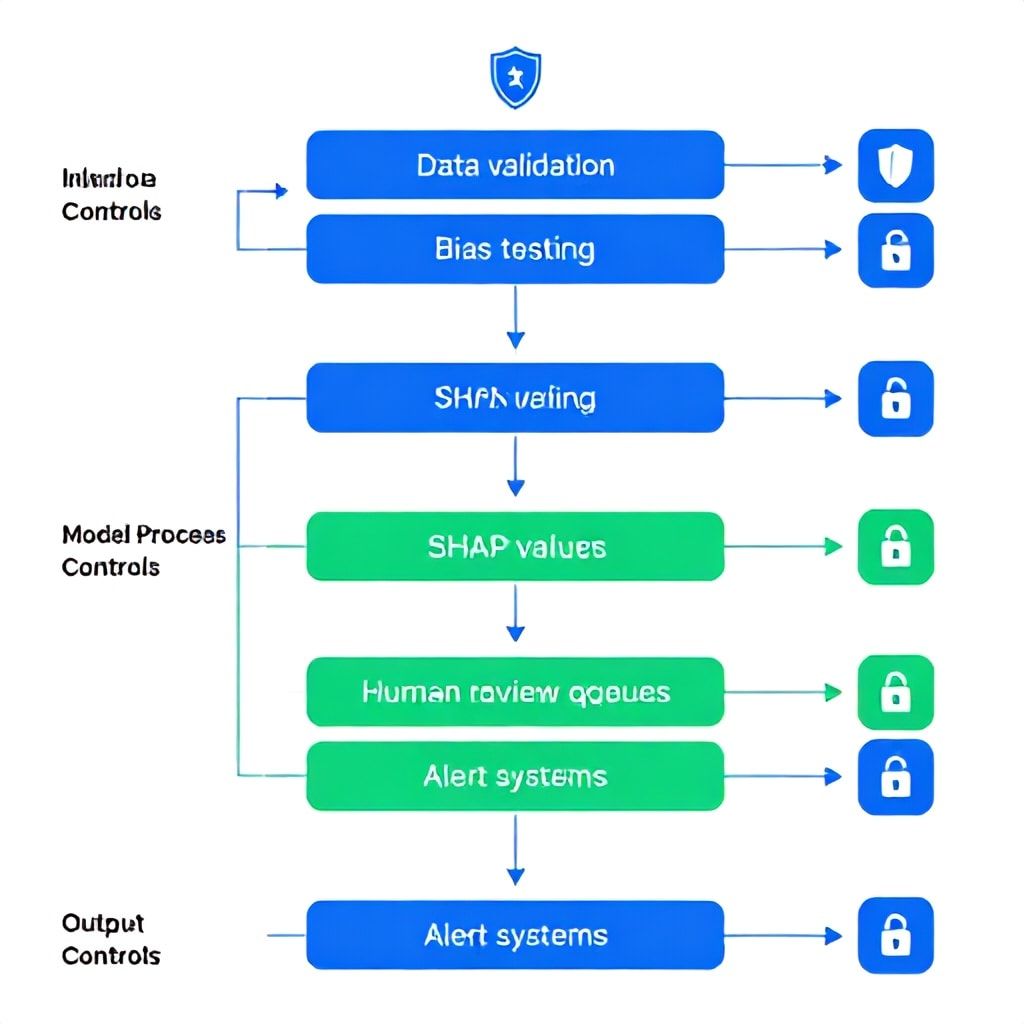 AI model control layers flowchart showing input, process, and output controls