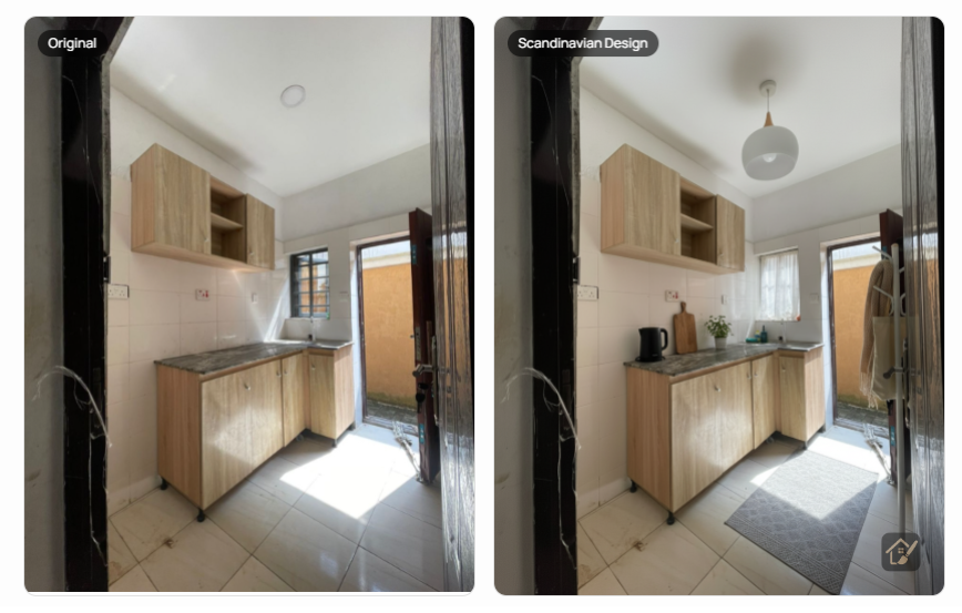 scandinavian kitchen design before and after modern small kitchen layout AI