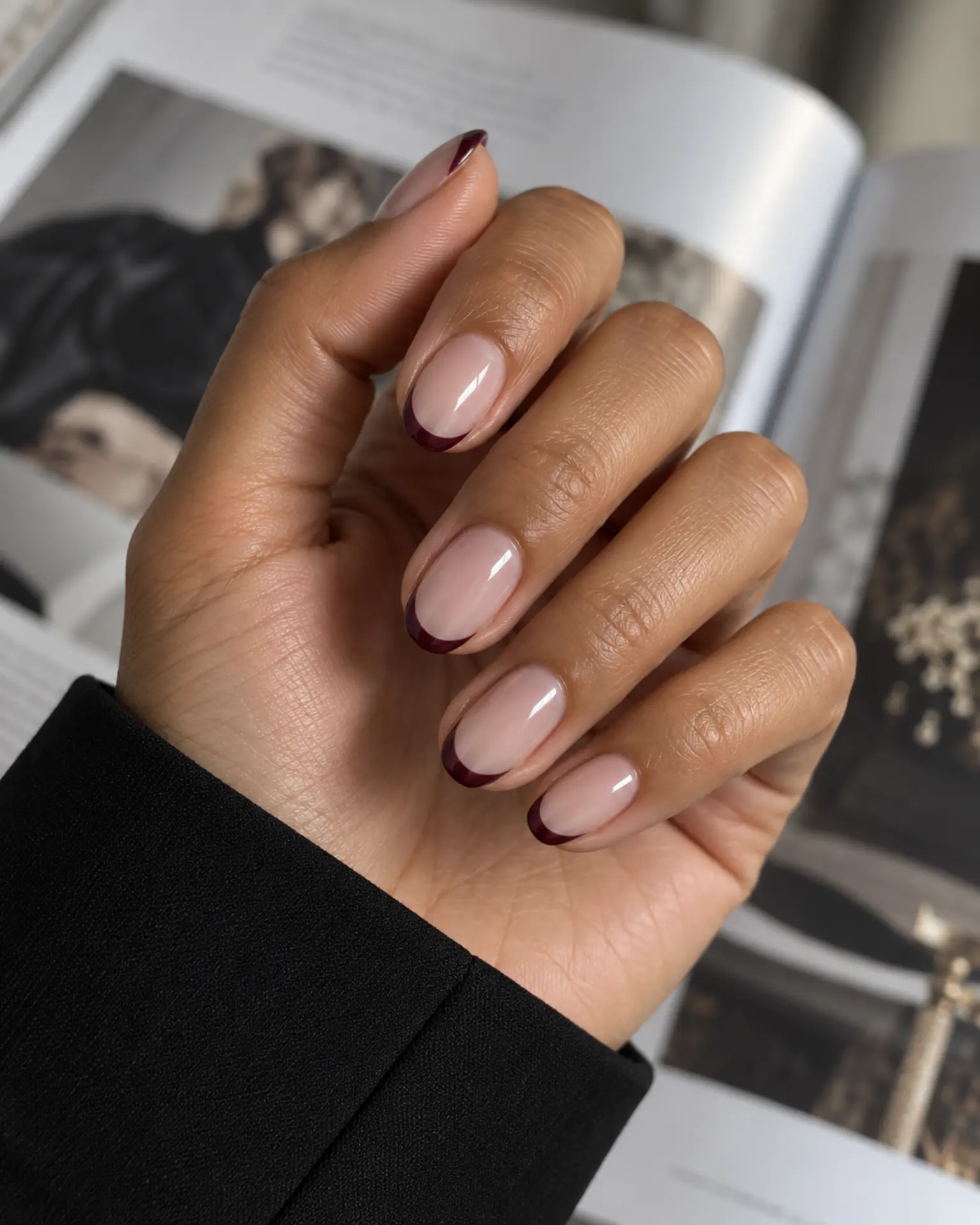 Plum Fine French manicure inspiration for winter nail ideas