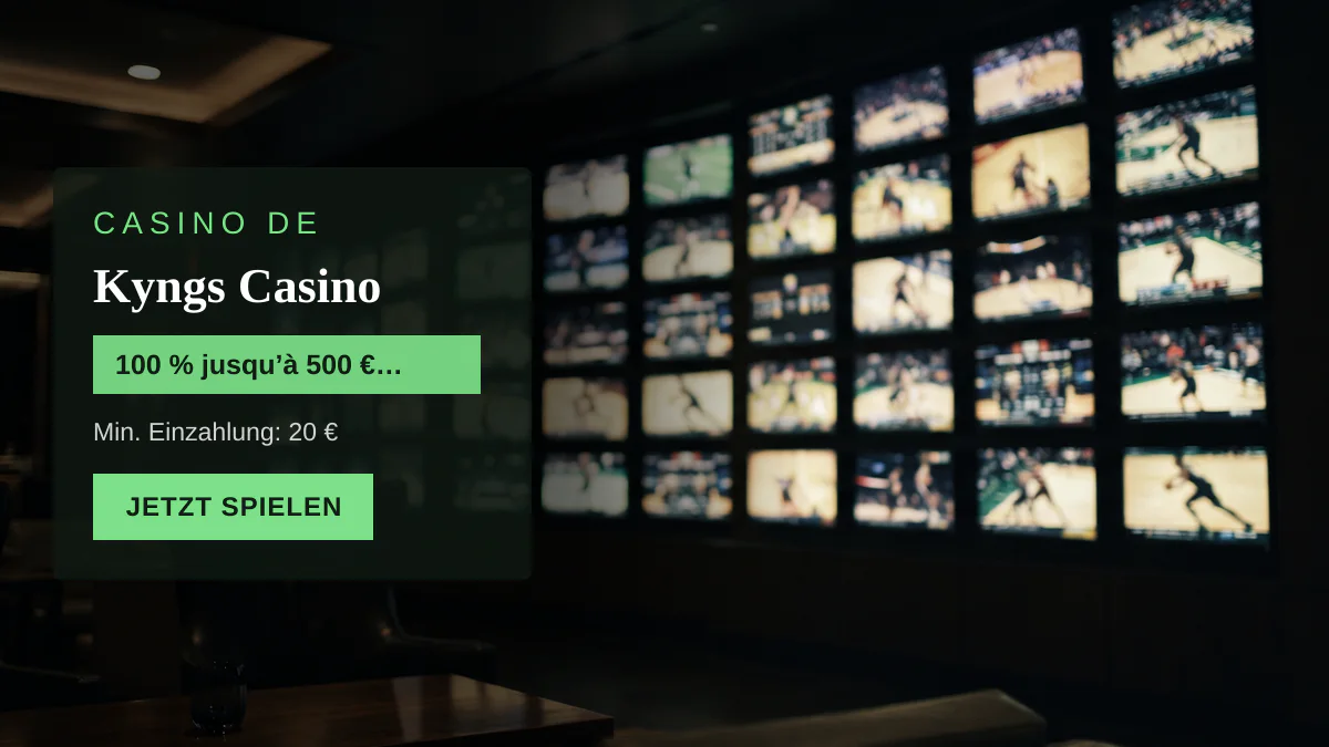 Kyngs Casino — Willkommensbonus 100 % jusqu’à 500 € + 120 FS, Zahlungen: Visa, Mastercard, Skrill, Neteller, MiFinity