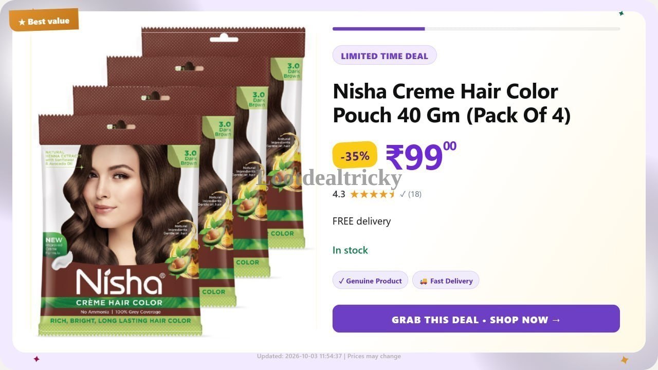 Nisha Creme Hair – Just ₹99 | Loot Deal Nisha Creme Hair – Just ₹99 | Loot Deal