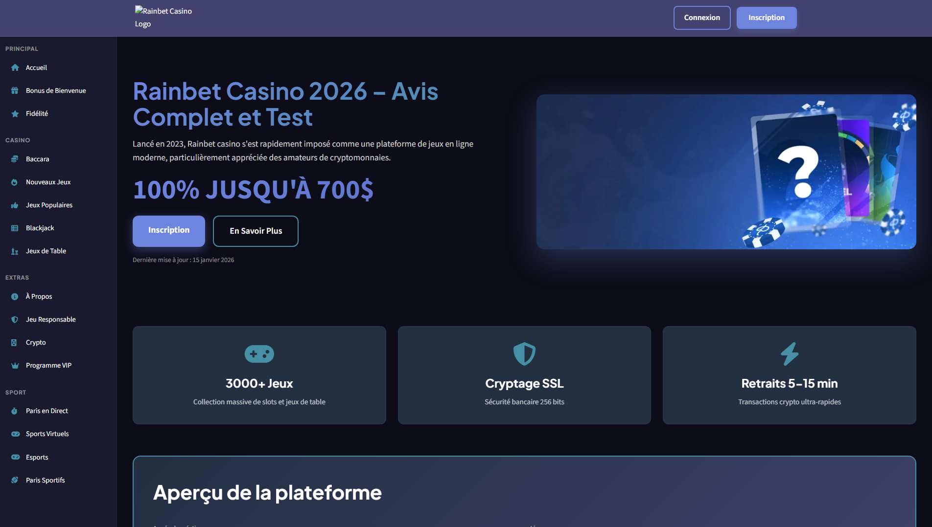 Forensic screenshot of rainbet-fr.fr showing the phishing page layout