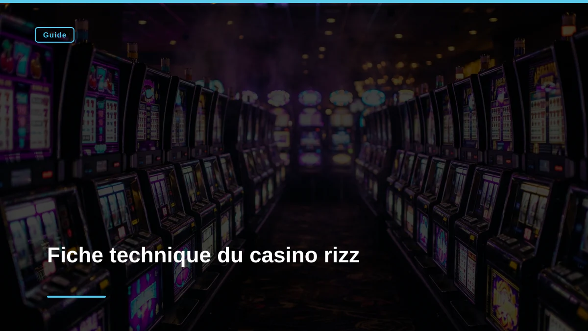 Fiche technique du casino rizz