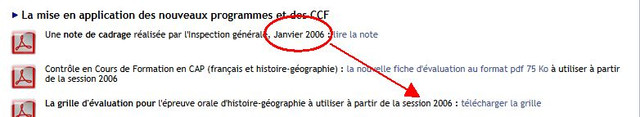 Note de cadrage 2006 pour la session 2006