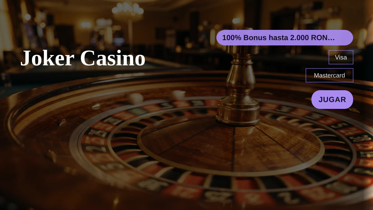 Joker Casino — bono de bienvenida 100% Bonus hasta 2.000 RON + 100 Rotiri Gratui + 555 FS, pagos: Visa, Mastercard, Apple Pay Joker Casino — bono de bienvenida 100% Bonus hasta 2.000 RON + 100 Rotiri Gratui + 555 FS, pagos: Visa, Mastercard, Apple Pay