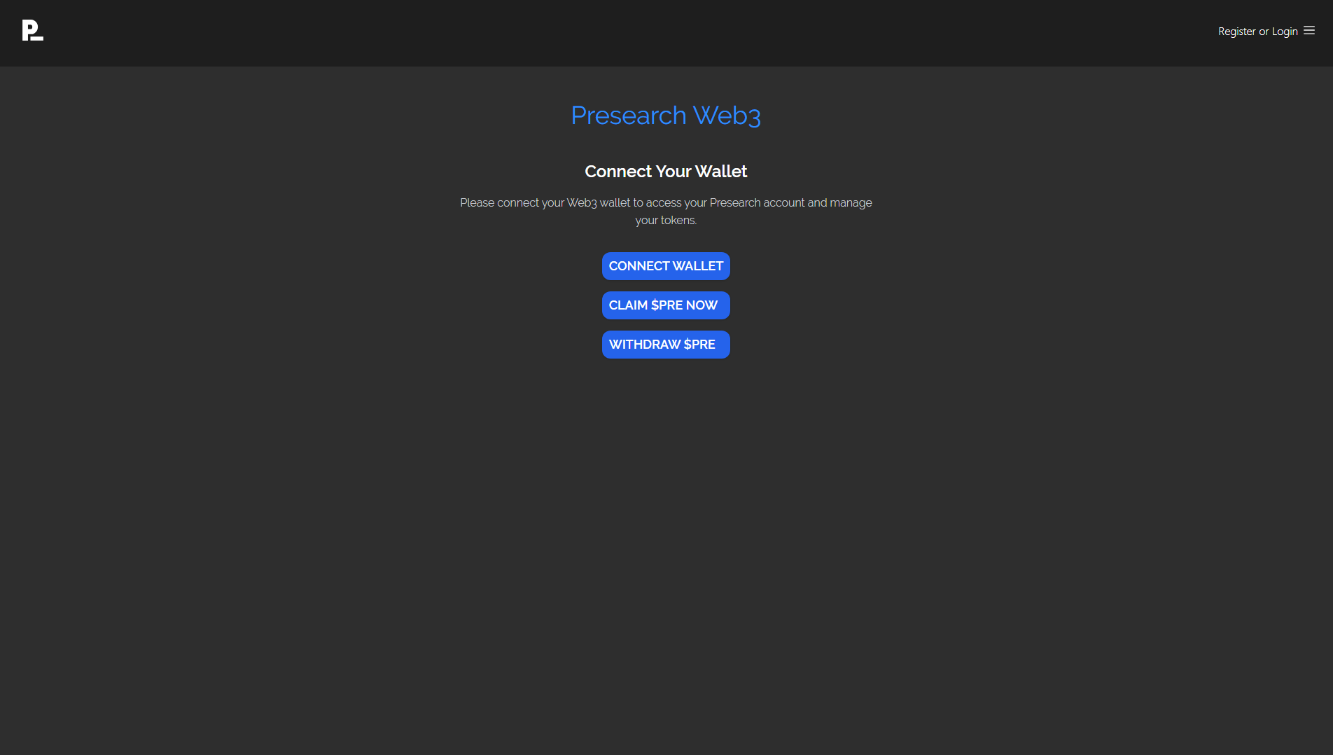 Forensic screenshot of claim-web3-presearch.live showing the phishing page layout
