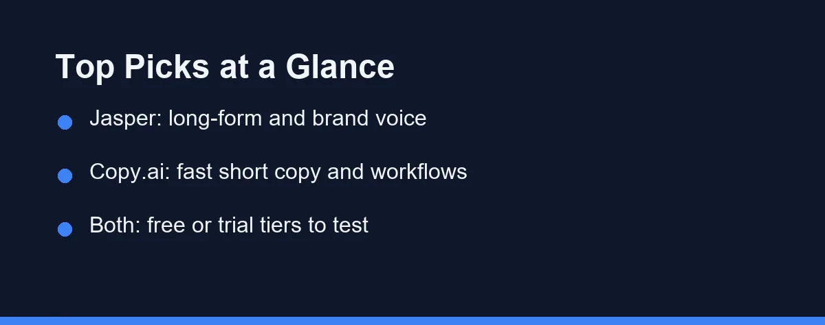 Top Picks at a Glance