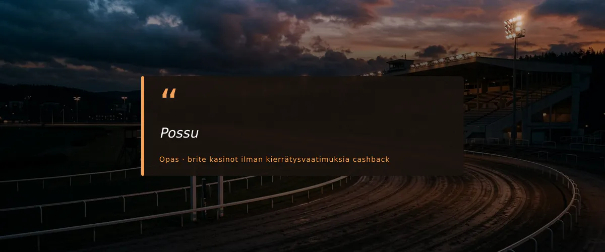 Possu — fiche : Parhaat Brite-kasinot ilman kierrätysvaatimuksia cashbackilla