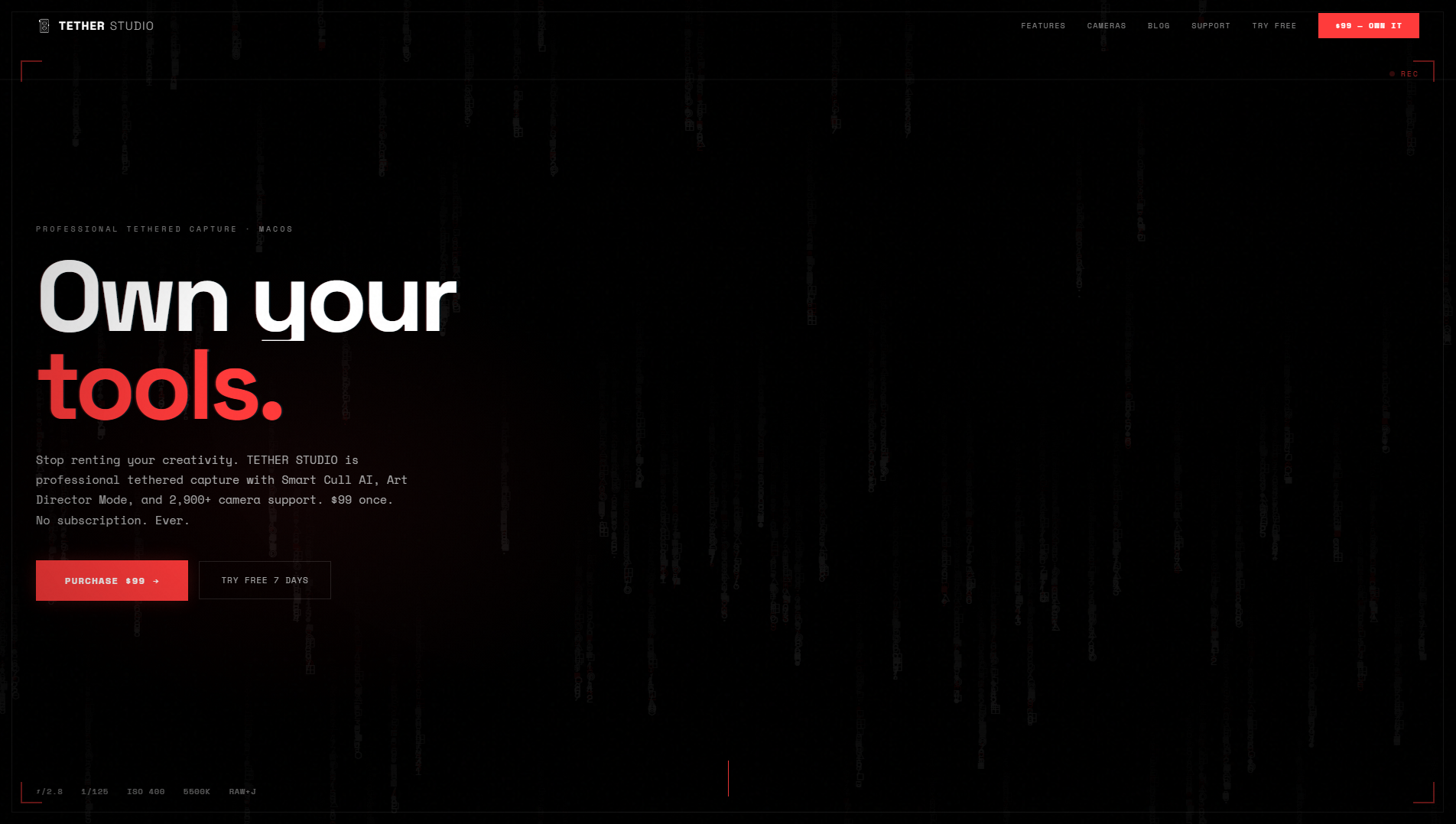 Screenshot of tetherstudio.app