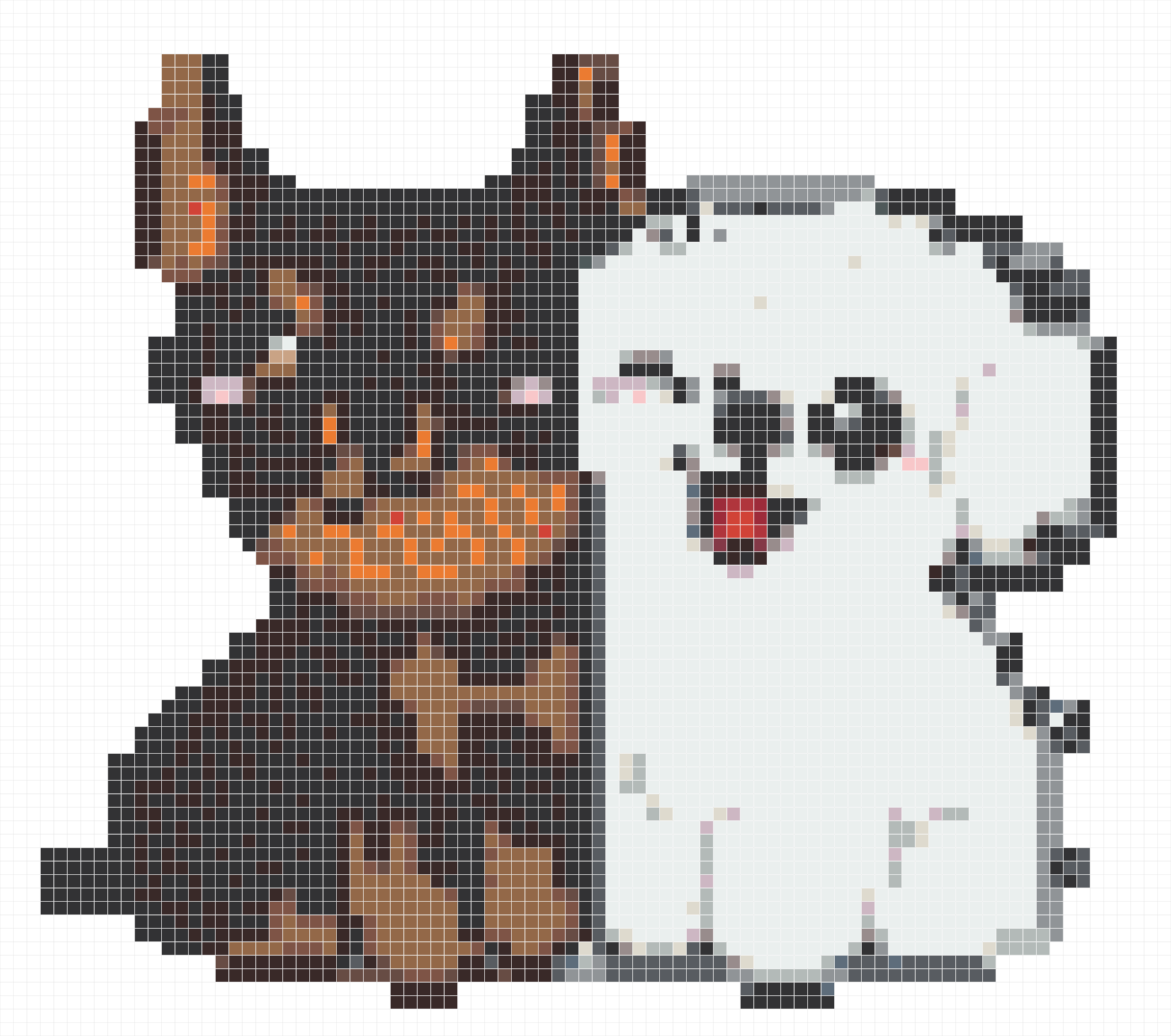 Black and White Cat Pair Perler Pattern